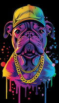Neon Bulldog Gold Chains Air Freshener