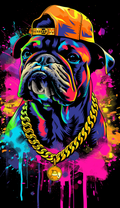 Neon Bulldog Backward Cap Air Freshener