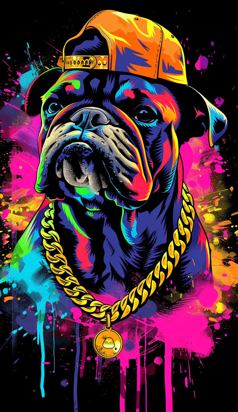 Neon Bulldog Backward Cap Air Freshener