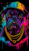 Neon Dog in Tilted Cap Air Freshener