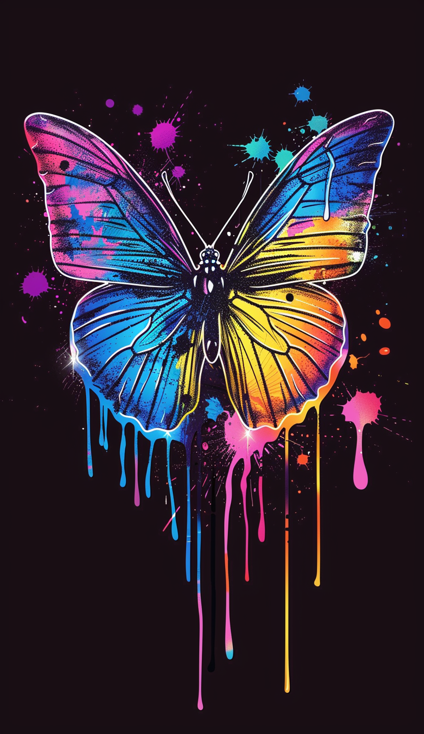 Neon Rainbow Butterfly Air Freshener