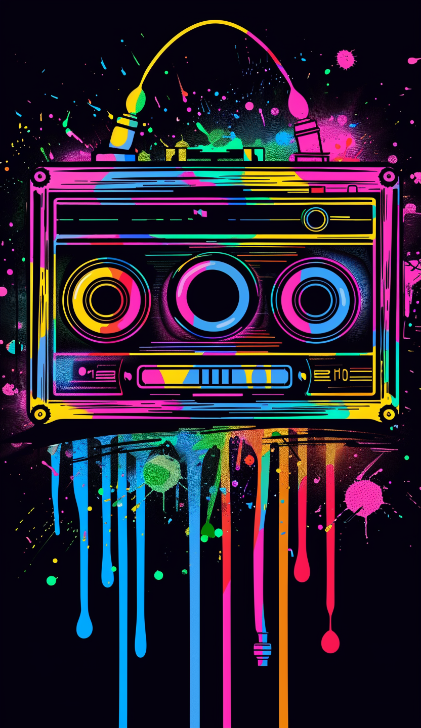 Neon Retro Cassette Tape Air Freshener