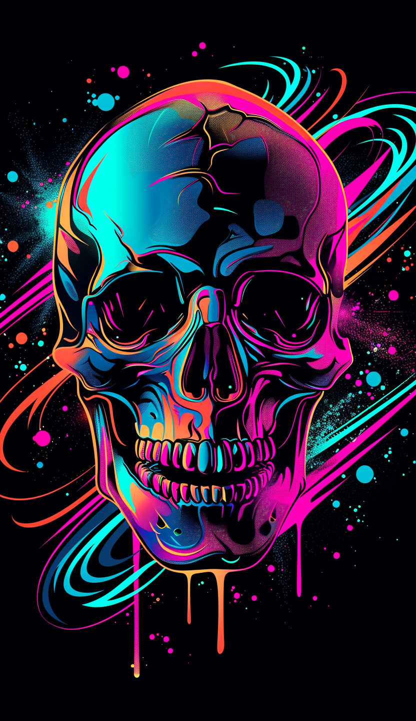 Neon Skull Color Rings Air Freshener