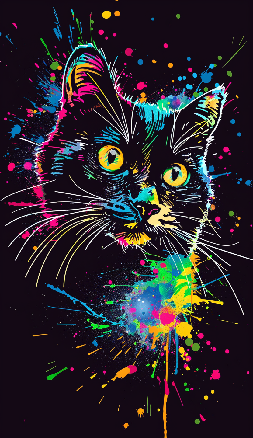 Neon Curious Black Cat Air Freshener