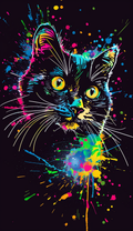 Neon Curious Black Cat Air Freshener