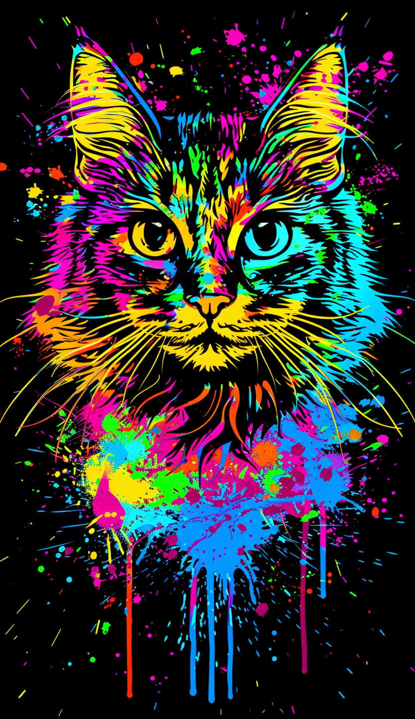 Neon Rainbow Cat Air Freshener
