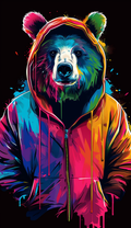 Neon Bear in Hoodie Air Freshener