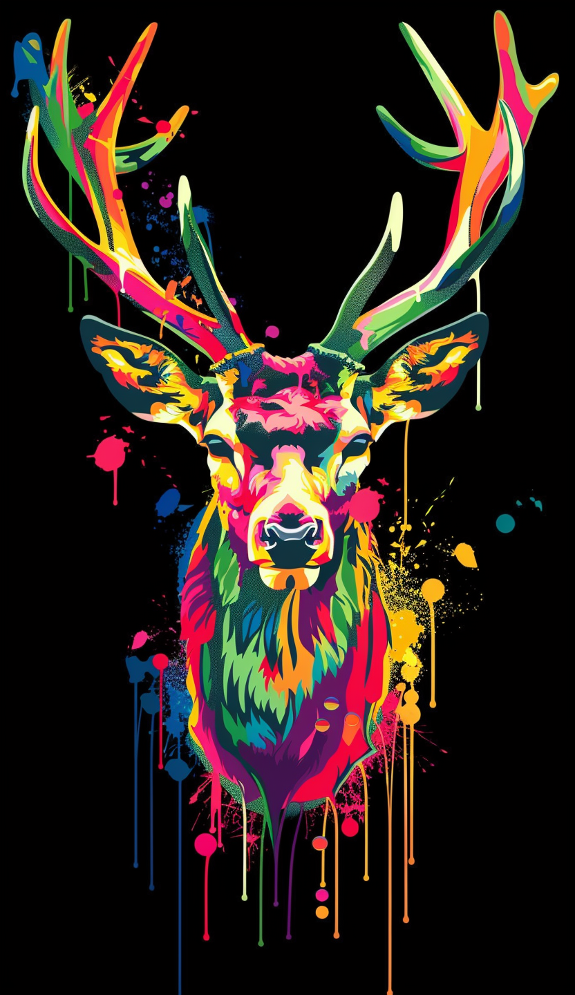 Neon Rainbow Stag Air Freshener