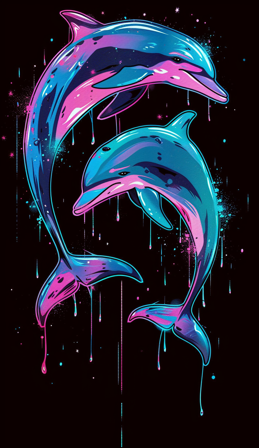 Neon Dolphin Duo Air Freshener