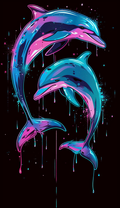 Neon Dolphin Duo Air Freshener