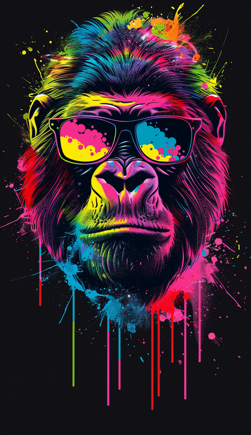 Neon Gorilla in Sunglasses Air Freshener