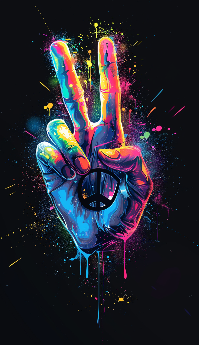 Neon Peace Hand Air Freshener