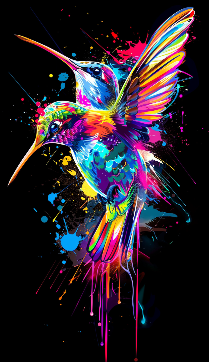 Neon Hummingbird Duo Air Freshener