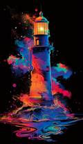 Neon Coastal Lighthouse Air Freshener