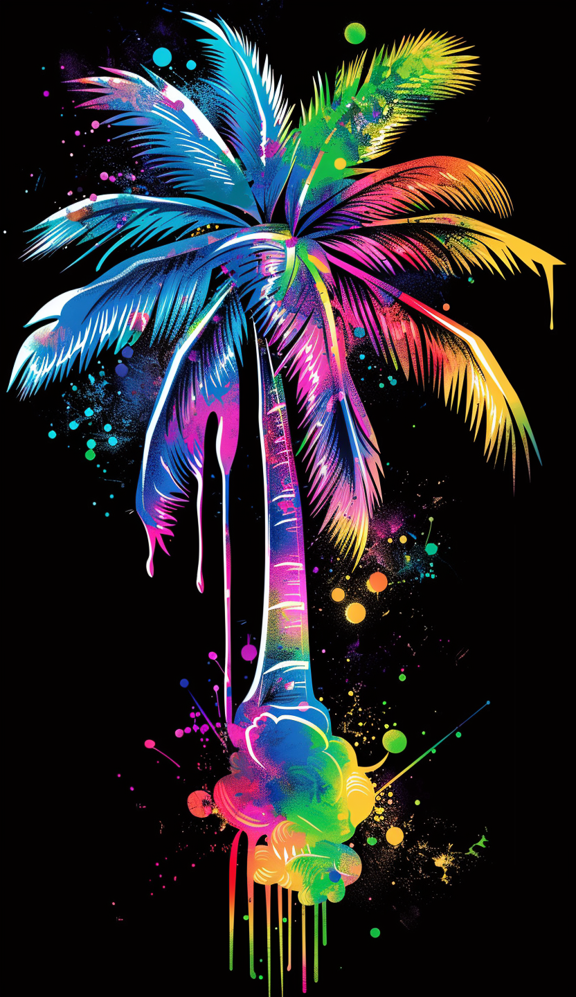 Neon Single Palm Tree Air Freshener