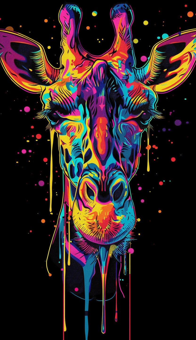 Neon Giraffe Portrait Air Freshener