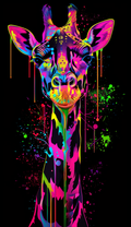 Neon Rainbow Giraffe Air Freshener