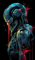 Neon Robot Profile Air Freshener