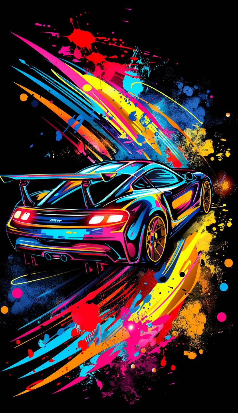 Neon Sports Car Paint Trail Air Freshener