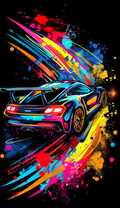 Neon Sports Car Paint Trail Air Freshener