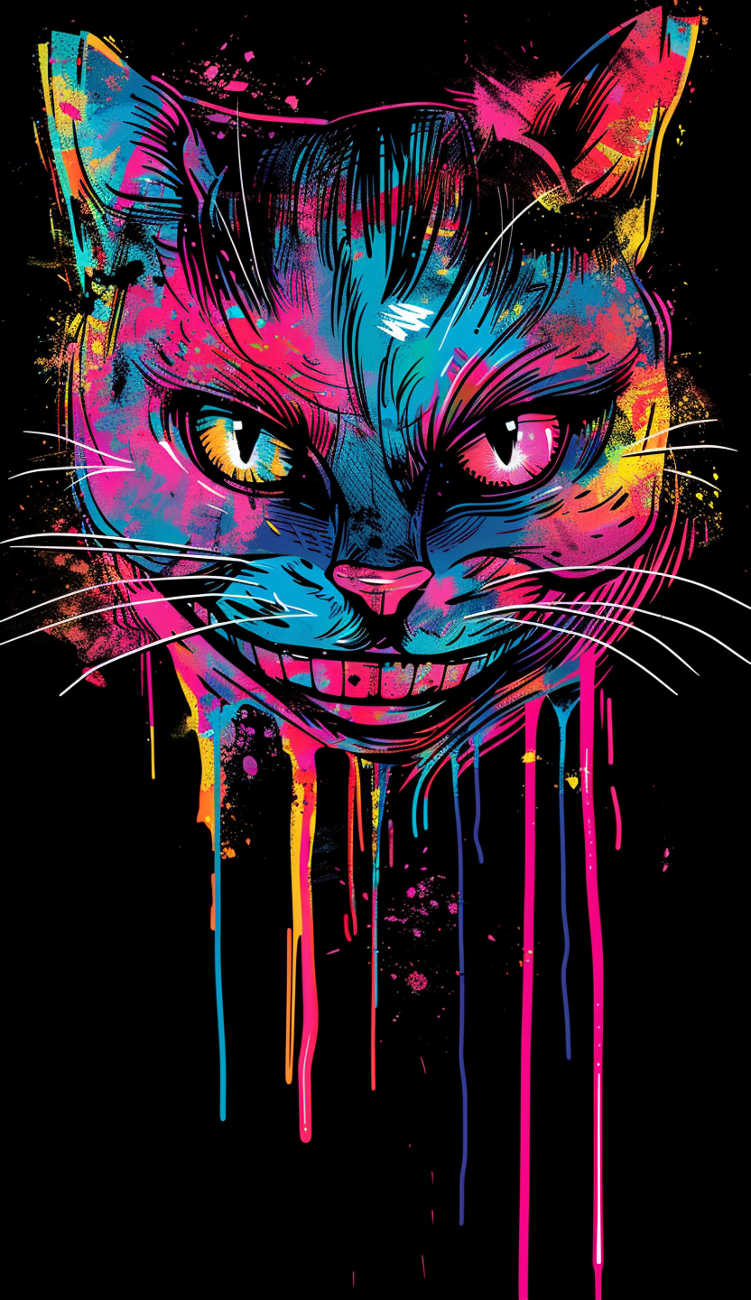 Neon Grinning Cat Air Freshener