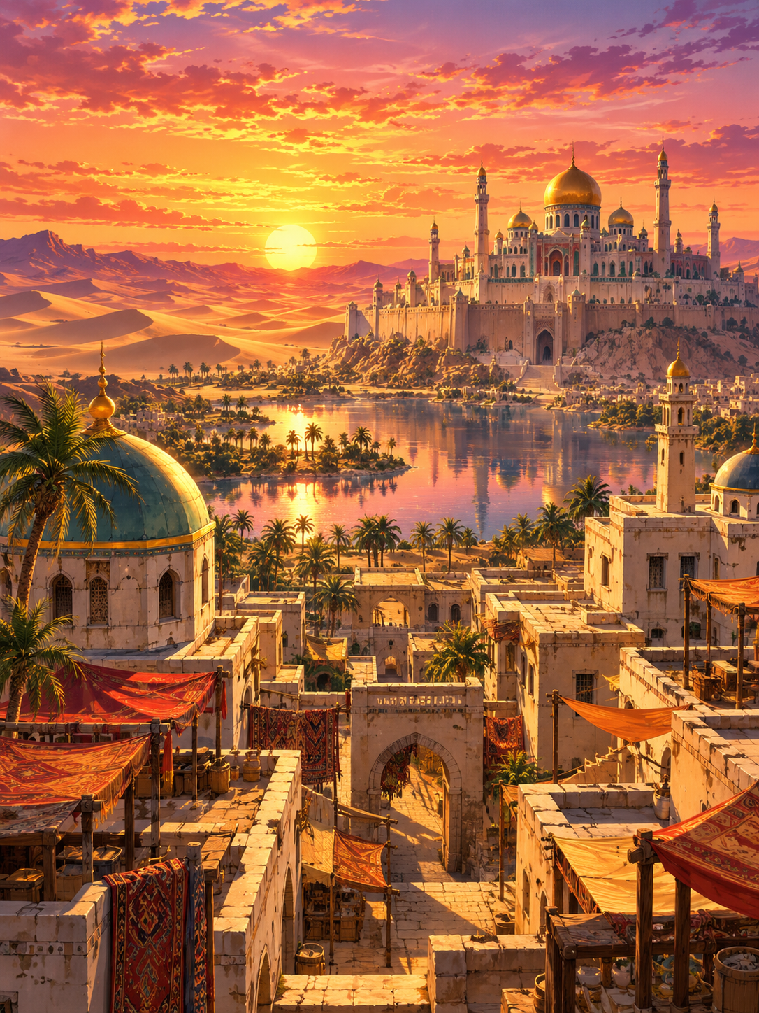 Desert Palace at Golden Sunset - Air Freshener