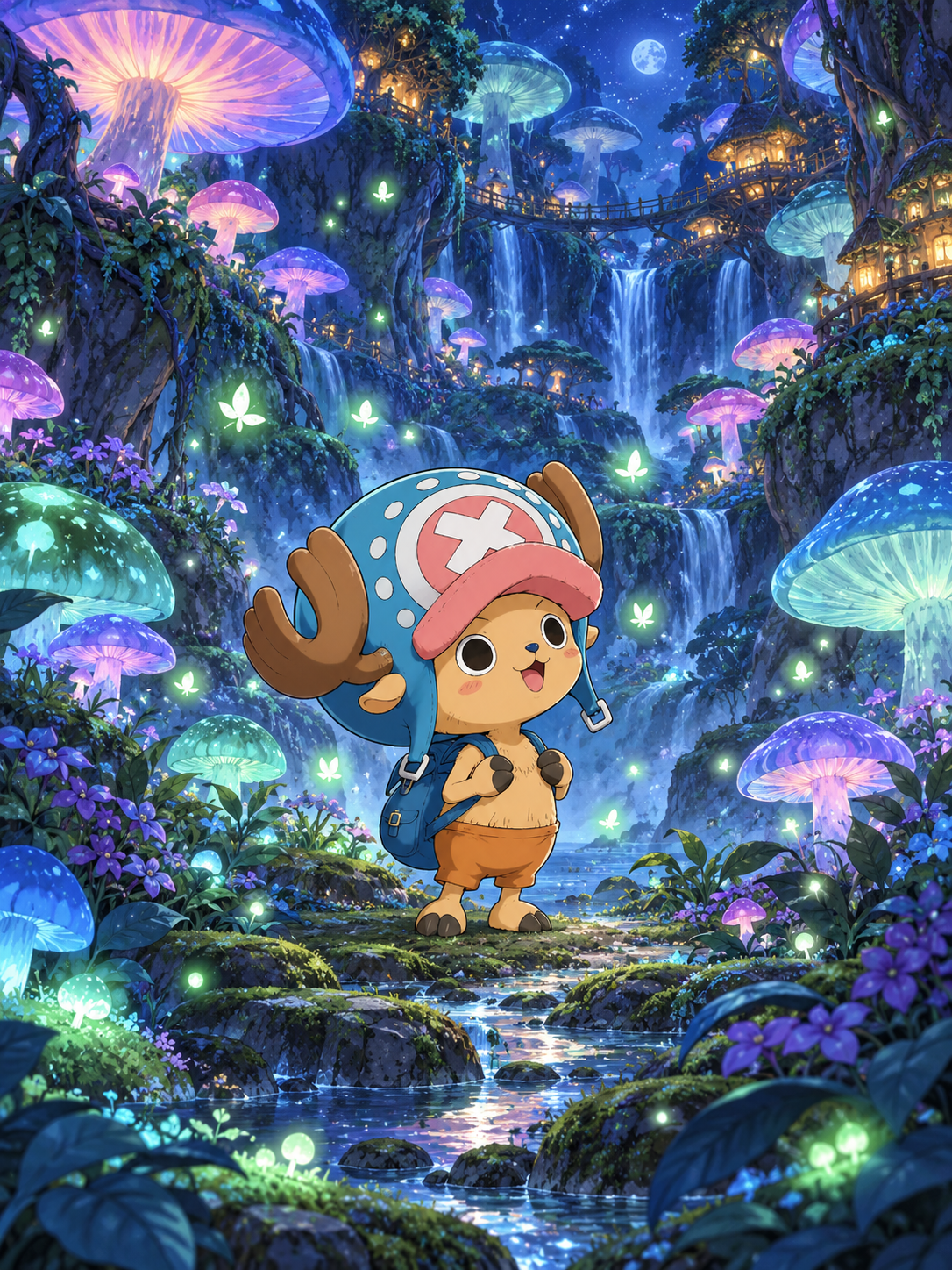 Blue Hat Chopper in the Mushroom Forest - Air Freshener