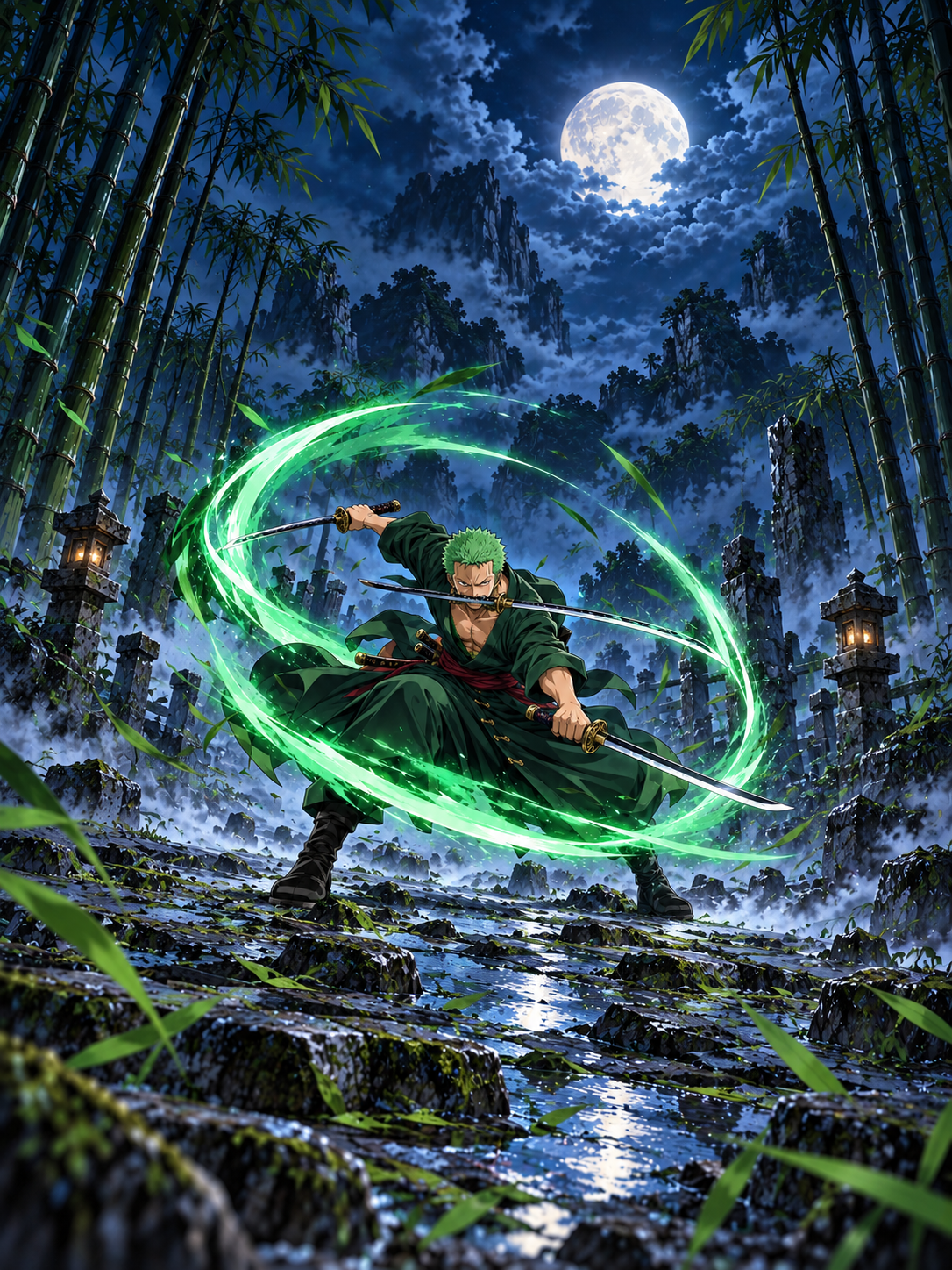 Zoro's Moonlit Bamboo Sword Dance - Air Freshener