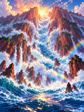 Sunrise Over the Mountain Waterfalls - Air Freshener