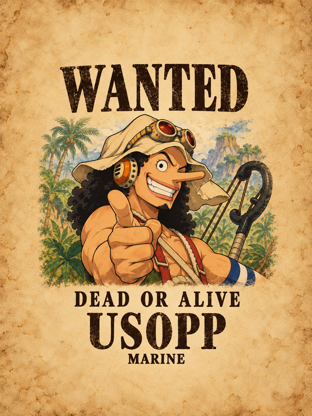 Usopp Wanted Poster - Vintage Parchment - Air Freshener