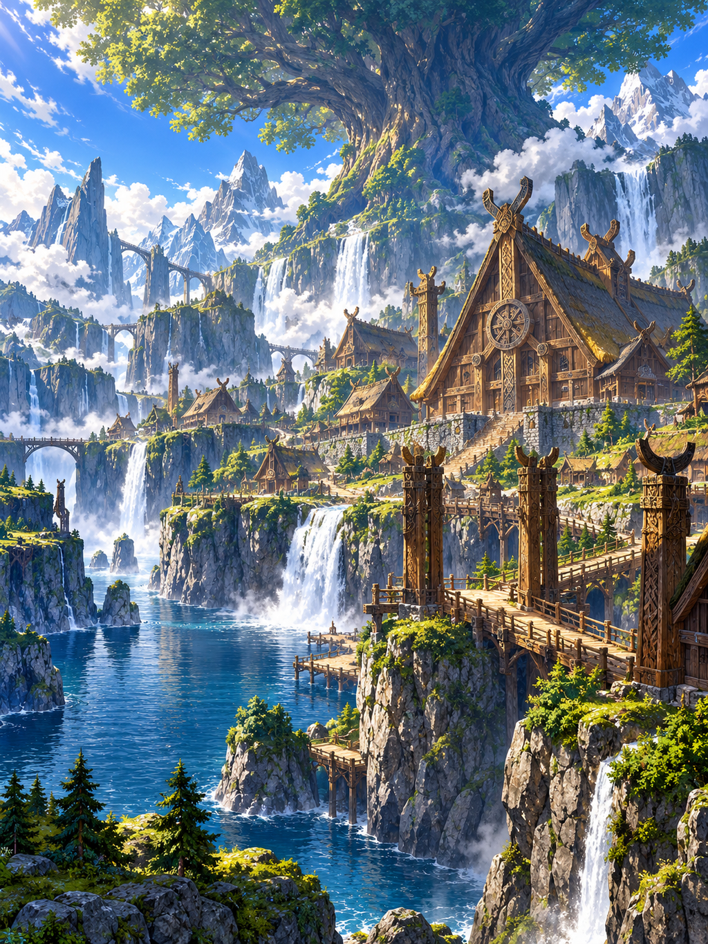 Giant Tree Village and Waterfalls - Air Freshener