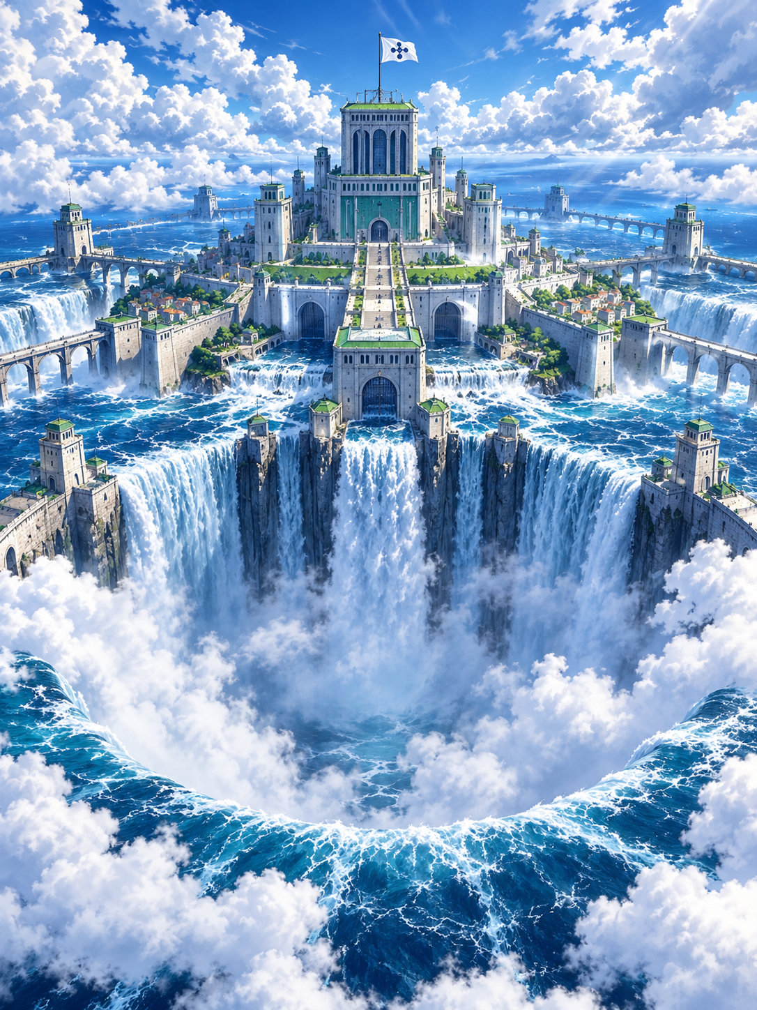 Ocean Fortress Above the Waterfall - Air Freshener