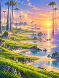 Sunset Shores and Towering Palms - Air Freshener