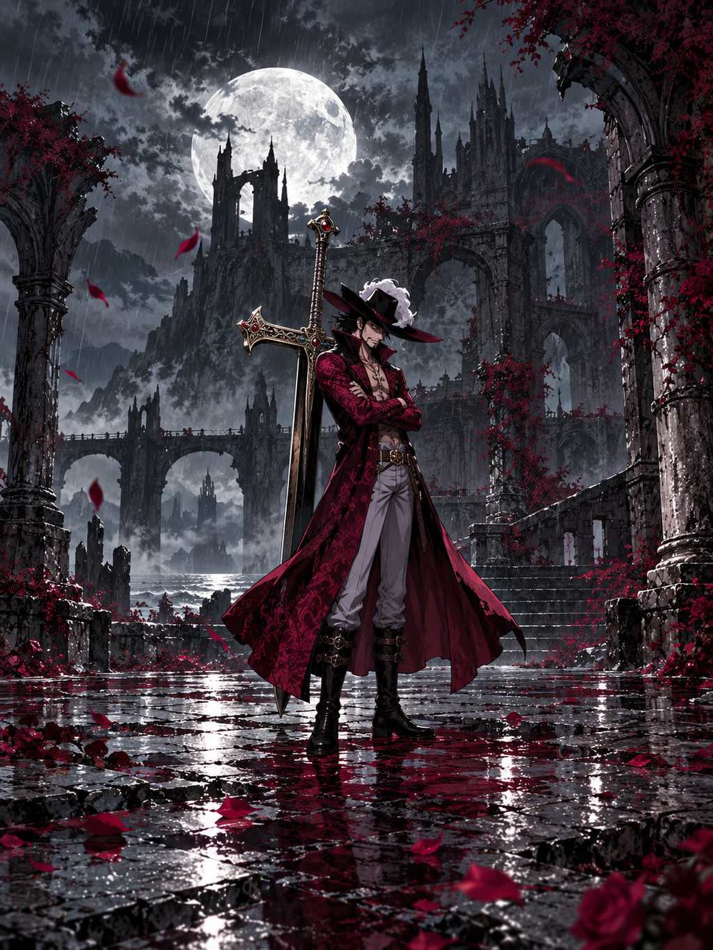 Mihawk in the Moonlit Gothic Ruins - Air Freshener