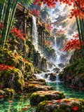 Autumn Bamboo Waterfall Shrine - Air Freshener