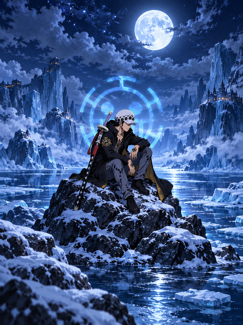 Trafalgar Law by the Frozen Moonlit Shore - Air Freshener