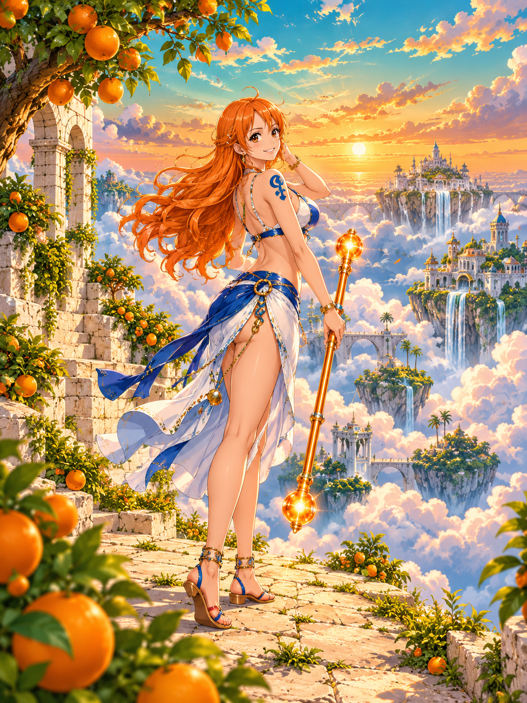 Nami in the Sunset Orange Grove - Air Freshener