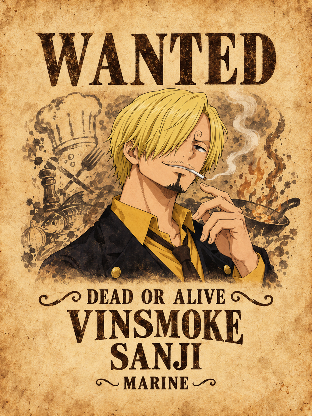 Vinsmoke Sanji Wanted Poster - Air Freshener