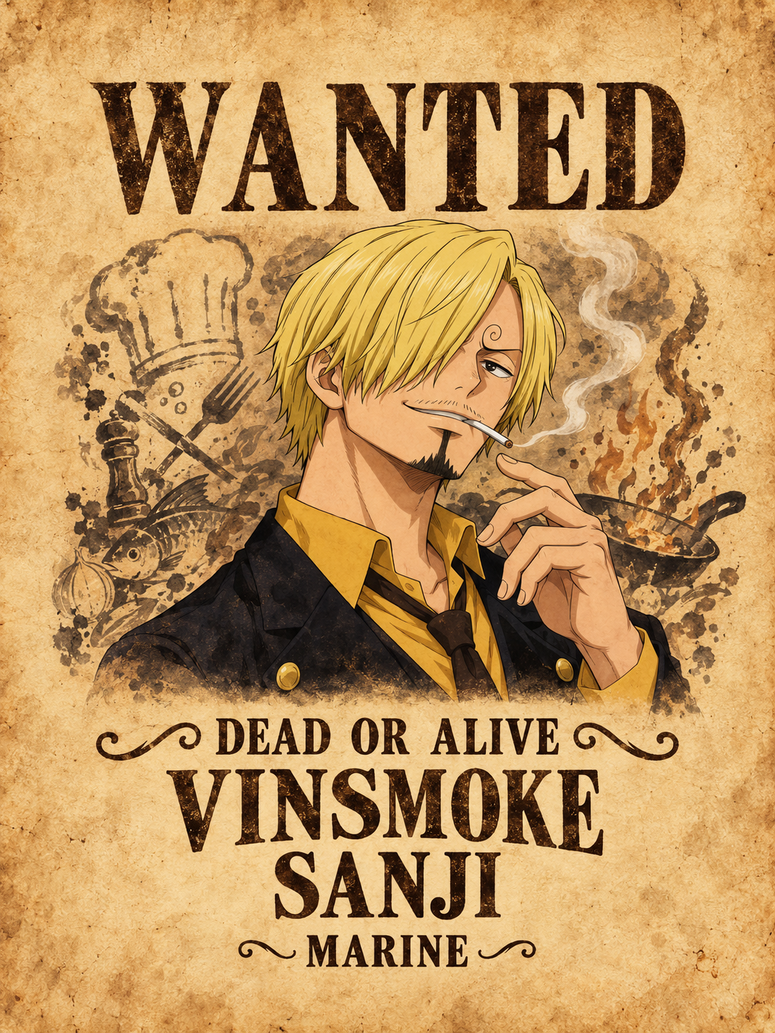 Vinsmoke Sanji Wanted Poster - Air Freshener