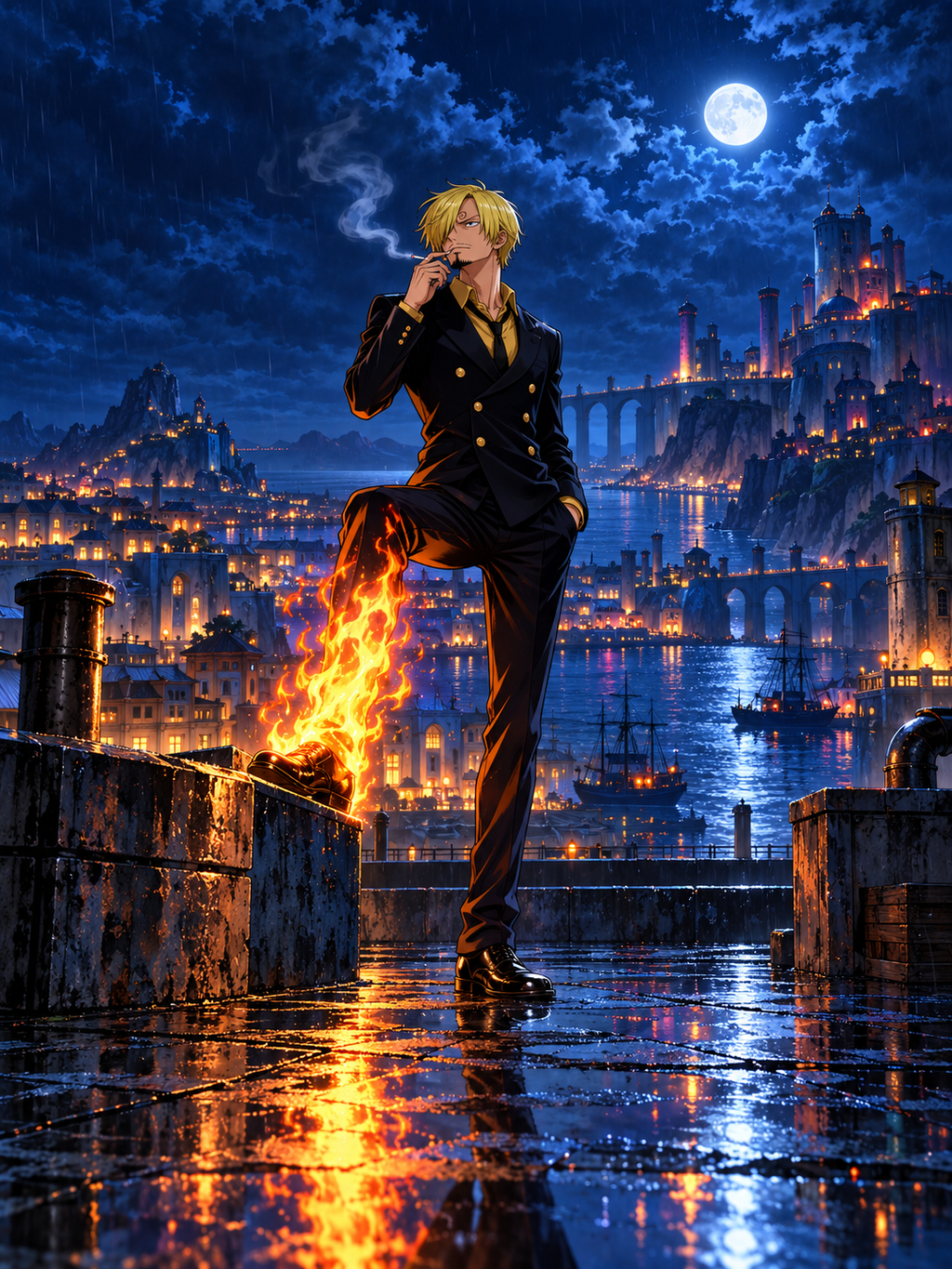 Sanji's Moonlit Harbor Flame Kick - Air Freshener