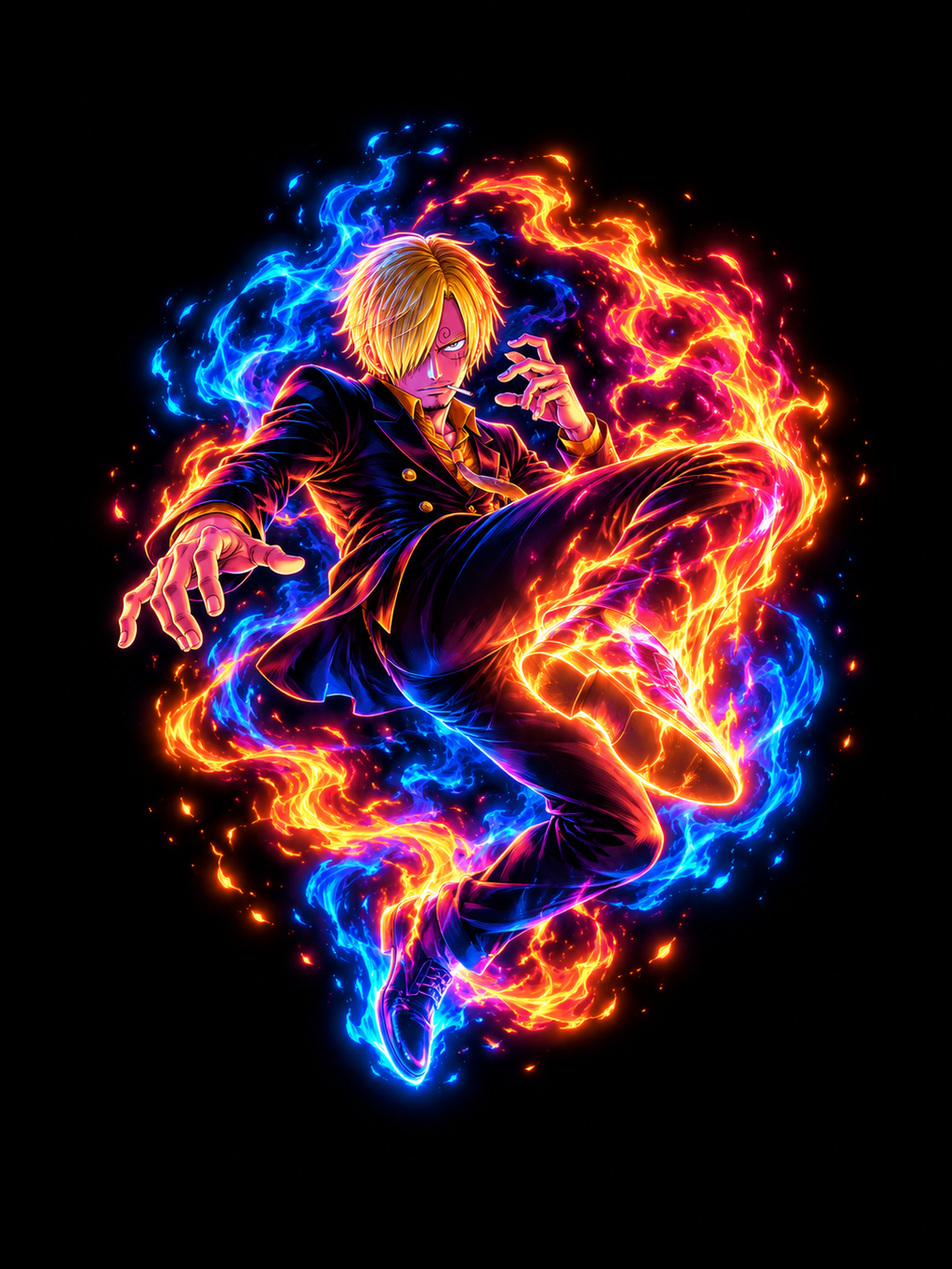 Sanji in Neon Fire - Air Freshener