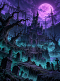 Gothic Castle Under a Purple Moon - Air Freshener