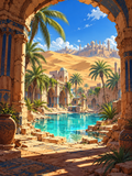 Desert Oasis Through the Palace Arch - Air Freshener