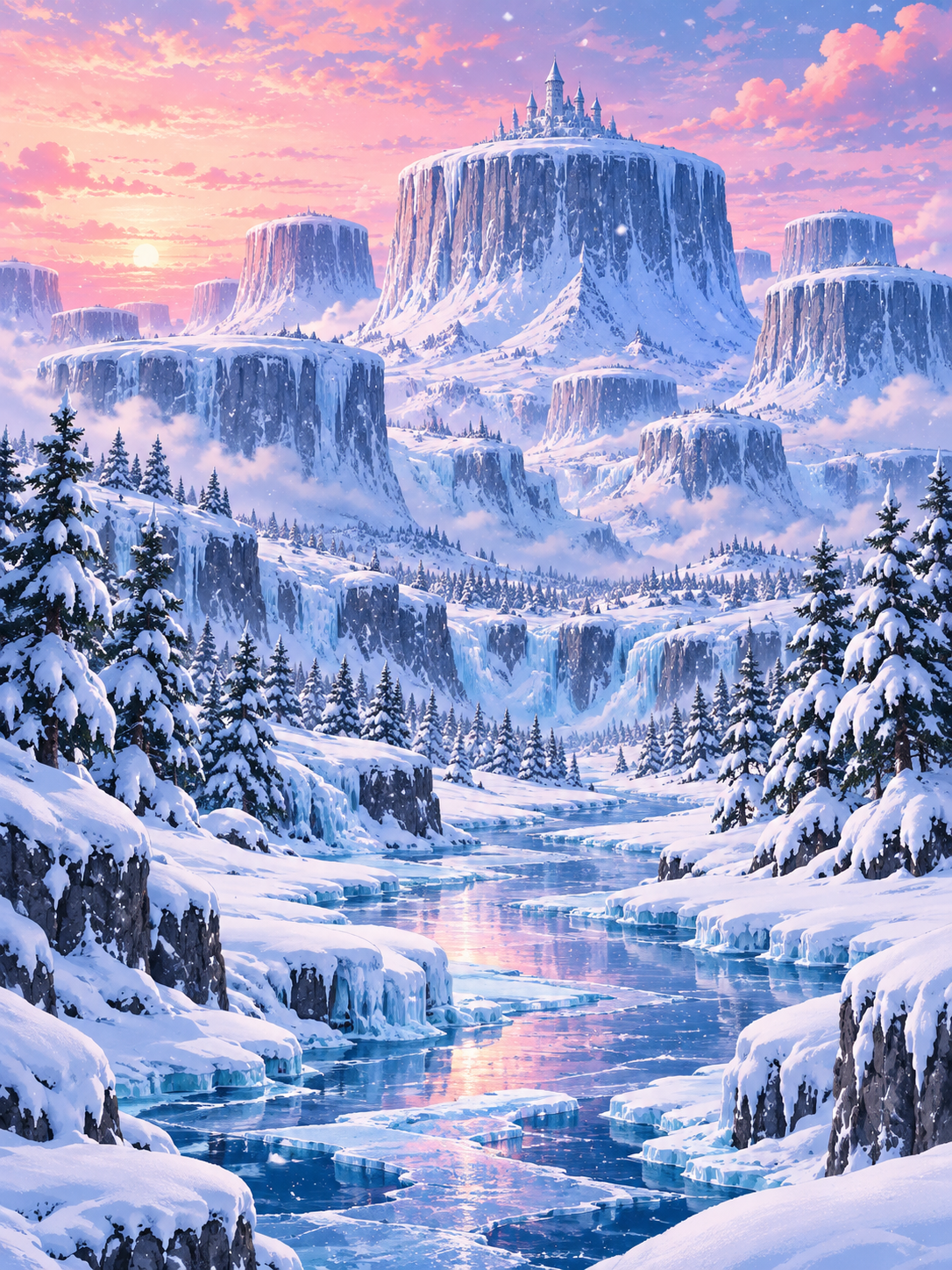 Frozen Mountain Kingdom at Sunset - Air Freshener