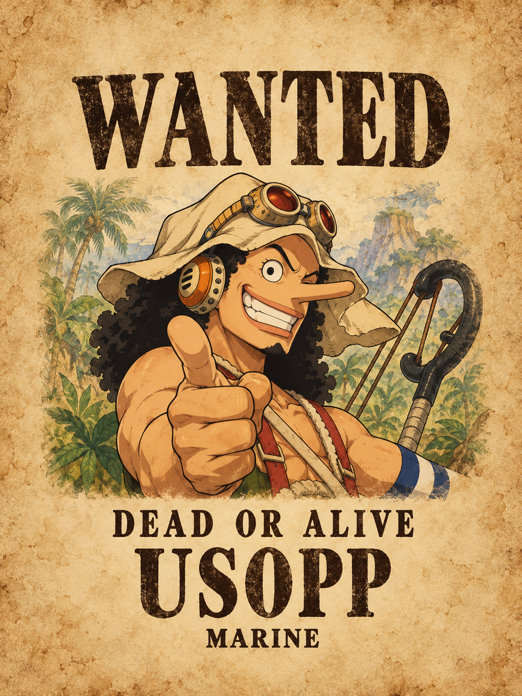 Usopp Wanted Poster - Golden Map - Air Freshener