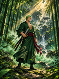 Zoro in the Sunlit Bamboo Forest - Air Freshener