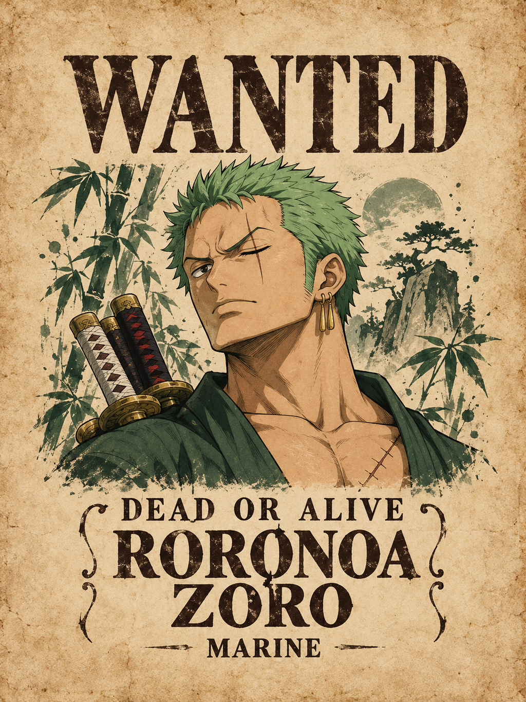 Roronoa Zoro Wanted Poster - Air Freshener