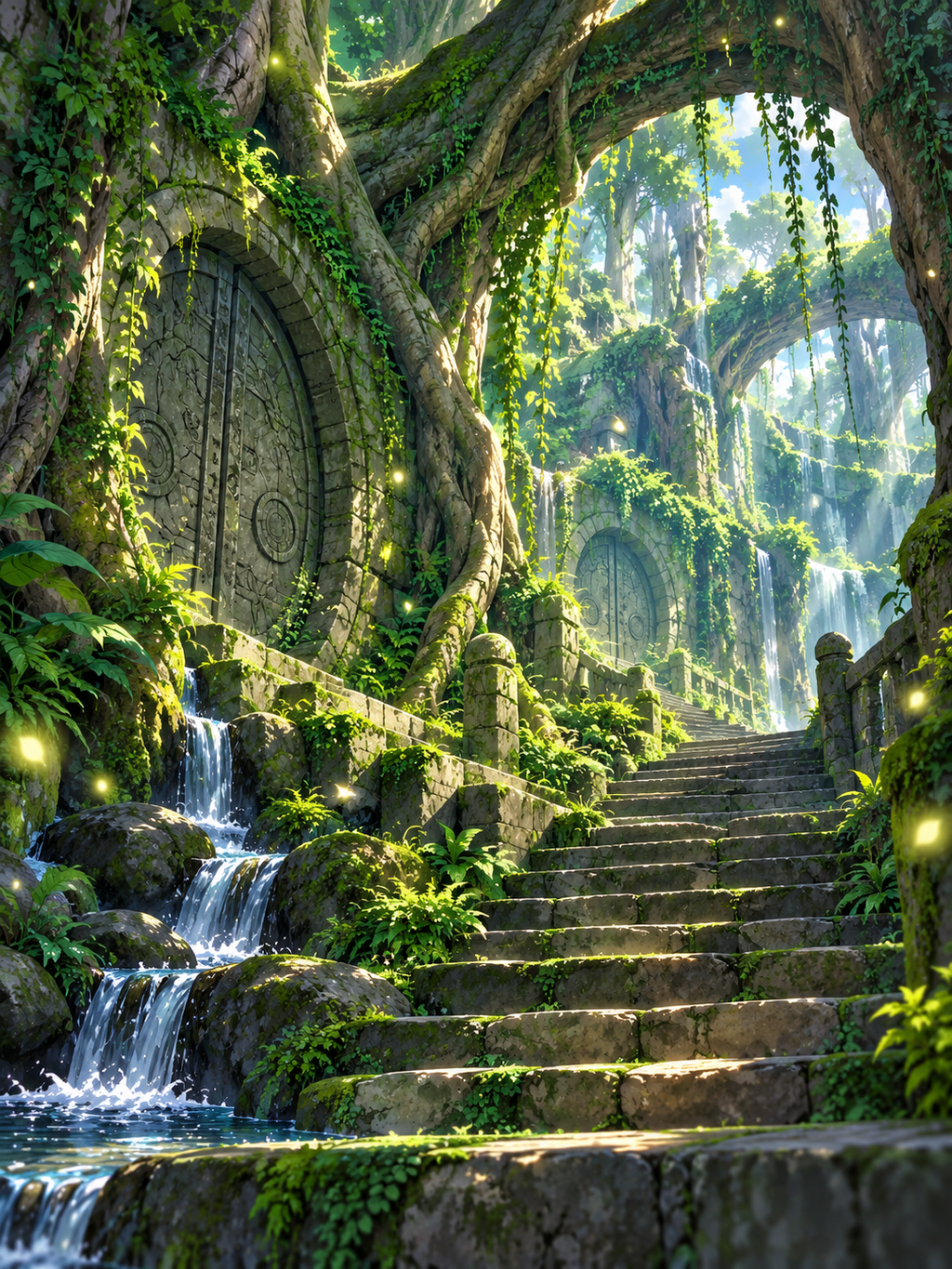Ancient Forest Door and Waterfall Steps - Air Freshener