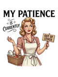 Patience Out of Stock - Grocery Sign Air Freshener