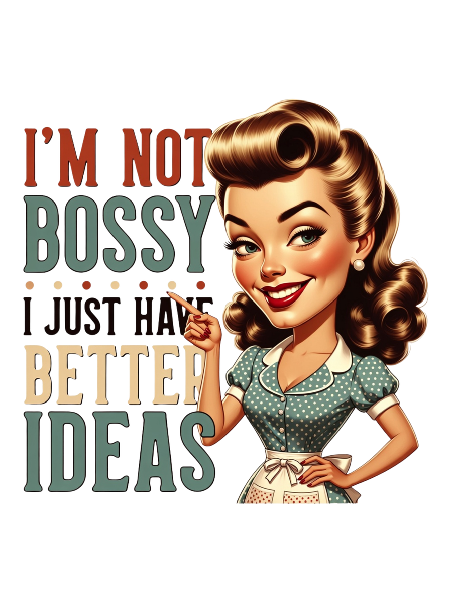 Not Bossy, Just Better Ideas - Retro Cartoon Air Freshener